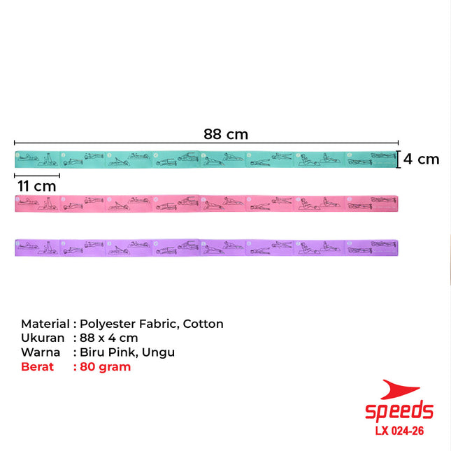 SPEEDS Yoga Strap 8 Loops Yoga Stretching Exercise Strap Woven Yoga Pilates Power Band Karet Fitness Elastis Back Band Resistance Band 024-26