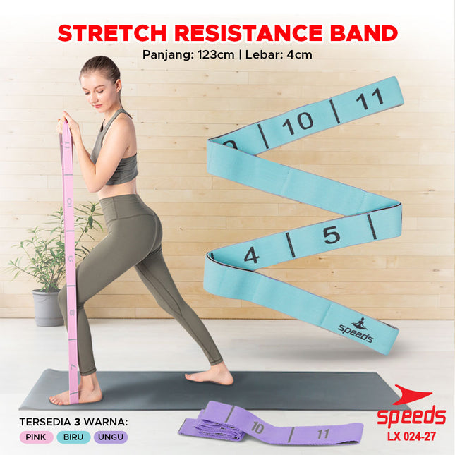 SPEEDS Yoga Strap 8 Loops Yoga Stretching Exercise Strap Woven Yoga Pilates Power Band Karet Fitness Back Band Lentur Resistance 024-27