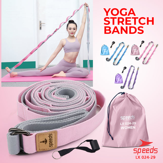 SPEEDS Yoga Strap Yoga Belt Tali Yoga Ring Yoga Stretching Strap Power Band Resistance Band Karet Fitnes Legs Stretch Power Band Woven Fitness 024-29