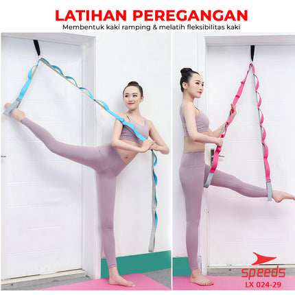 SPEEDS Yoga Strap Yoga Belt Tali Yoga Ring Yoga Stretching Strap Power Band Resistance Band Karet Fitnes Legs Stretch Power Band Woven Fitness 024-29
