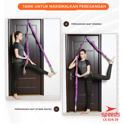 SPEEDS Yoga Strap Yoga Belt Tali Yoga Ring Yoga Stretching Strap Power Band Resistance Band Karet Fitnes Legs Stretch Power Band Woven Fitness 024-29