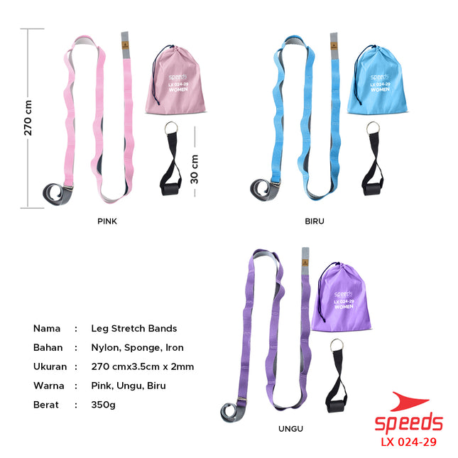 SPEEDS Yoga Strap Yoga Belt Tali Yoga Ring Yoga Stretching Strap Power Band Resistance Band Karet Fitnes Legs Stretch Power Band Woven Fitness 024-29