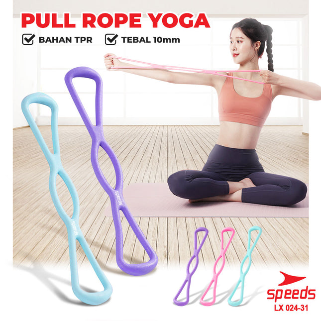 SPEEDS Tali Yoga Elastis 10mm Yoga Pull Rope Stretching Alat Fitness Olahraga Gym Resistance Band 024-31