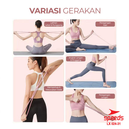 SPEEDS Tali Yoga Elastis 10mm Yoga Pull Rope Stretching Alat Fitness Olahraga Gym Resistance Band 024-31