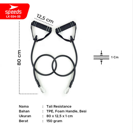 SPEEDS Tali Resistance Elastis Tali Stretching Fitness Olahraga Gym Resistance Tube 024-33