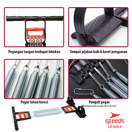 SPEEDS Spring Chest Pull Excerciser / Alat Fitness 3in1 Portable berkualitas 024-4