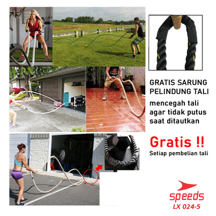 SPEEDS Battle Rope Tali Fitness Battling Ropes Gym waves rope crossfit mma muaythai 9 Meter 024-5