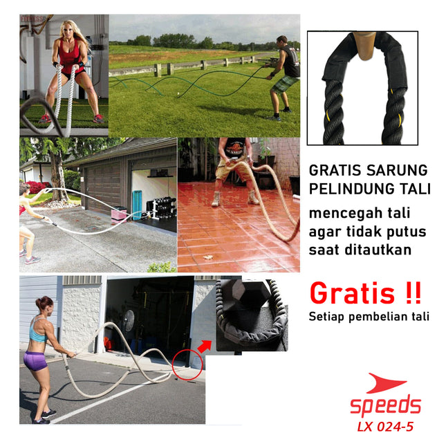 SPEEDS Battle Rope Tali Fitness Battling Ropes Gym waves rope crossfit mma muaythai 9 Meter 024-5