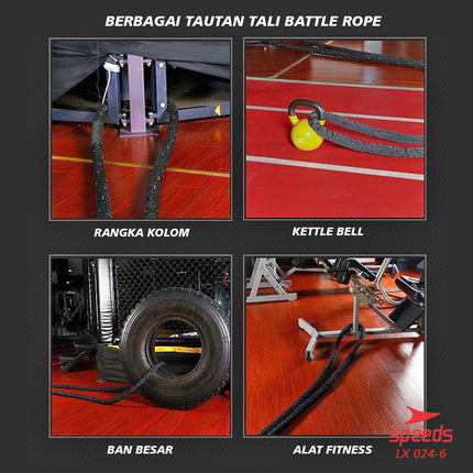 SPEEDS Tali Fitness Battle Rope Battling Ropes Gym waves rope crossfit mma muaythai 12 Meter 024-6
