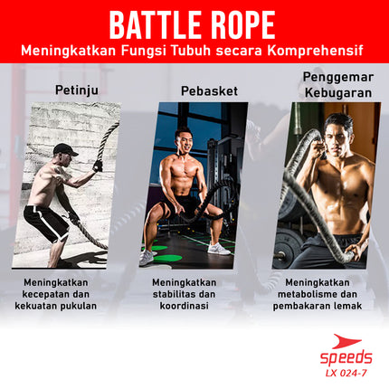SPEEDS Tali Fitness Battling Ropes Gym waves rope crossfit mma muaythai 15 Meter 024-7