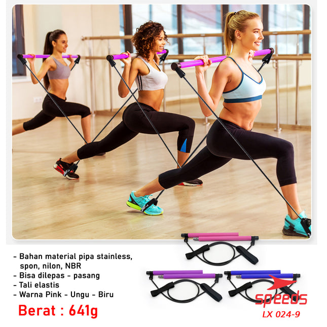 SPEEDS Portable Pilates Studio Tali Yoga Resistance Band Untuk Olahraga Senam Elastis 024-9