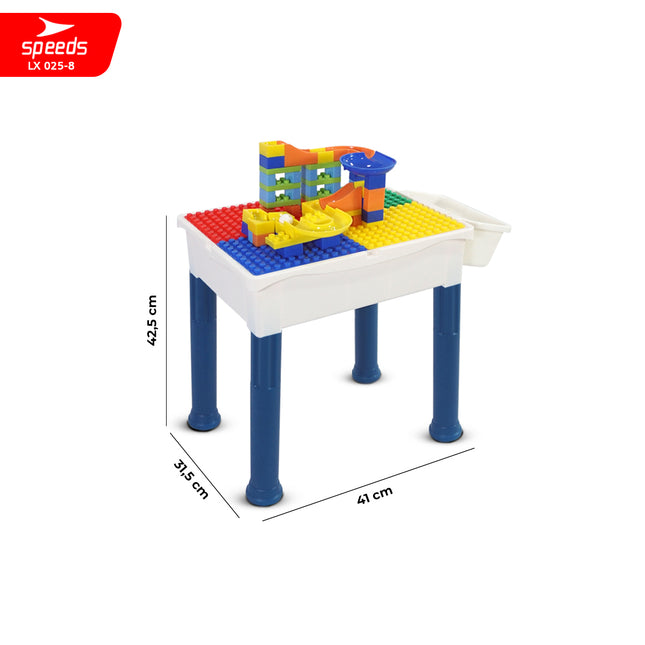 SPEEDS Meja Balok Bangunan Set Belajar Anak Set Meja Gambar Karakter Balok Besar Anak Belajar Mewarnai Melukis 025-8