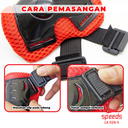 SPEEDS Set Deker Dekker Deckker Anak Inline Pelindung Lutut Siku Tangan Badan Sepeda Skate 026-5