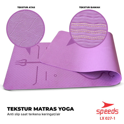 SPEEDS Matras Yoga TPE 6mm Alas Yoga Mat Alas Olahraga Karpet Spons Gym Berstandar SNI 027-1