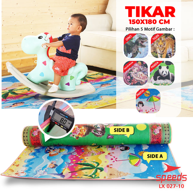 SPEEDS Karpet Gulung Alas Bermain Tidur Duduk Bayi 180x200x6mm Portabel EPE Tikar Gulung 027-10
