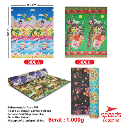 SPEEDS Karpet Gulung Alas Bermain Tidur Duduk Bayi 180x200x6mm Portabel EPE Tikar Gulung 027-10