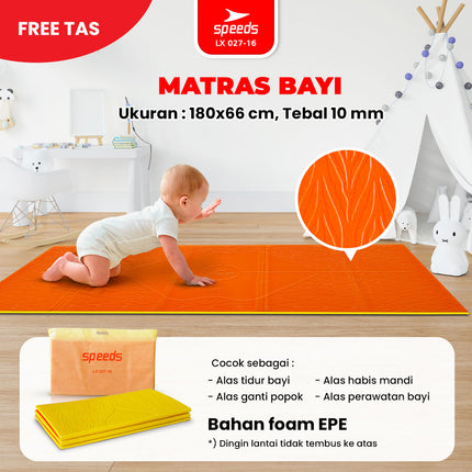 SPEEDS Matras Bayi Lipat Duduk XPE Polos Olahraga Baby Kasur Tidur Gunung Tebal Karpet Outdoor Matras Camping Playmat Playmate 027-16