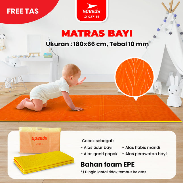SPEEDS Matras Bayi Lipat Duduk XPE Polos Olahraga Baby Kasur Tidur Gunung Tebal Karpet Outdoor Matras Camping Playmat Playmate 027-16