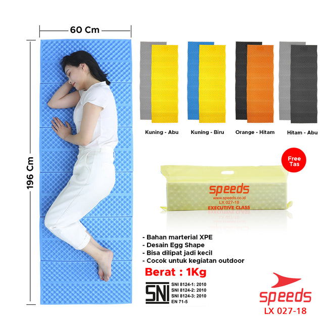 SPEEDS Matras Lipat Duduk XPE Polos Olahraga Yoga Playmat Playmate Tebal Karpet Outdoor Matras Camping Berstandar SNI 027-18