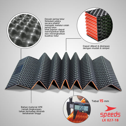 SPEEDS Matras Lipat Duduk XPE Polos Olahraga Yoga Playmat Playmate Tebal Karpet Outdoor Matras Camping Berstandar SNI 027-18
