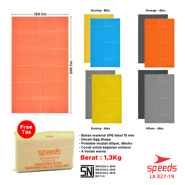 SPEEDS Matras Lipat Gunung Kemah Duduk XPE Karpet Outdoor Matras Camping Polos Olahraga Yoga Baby Tebal Playmat Playmate Berstandar SNI 027-19