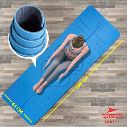 SPEEDS Matras Yoga TPE Tebal 6mm Alas Olahraga Yoga Mat Alas Yoga Karpet Gym Gulung Berstandar SNI 027-2