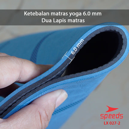 SPEEDS Matras Yoga TPE Tebal 6mm Alas Olahraga Yoga Mat Alas Yoga Karpet Gym Gulung Berstandar SNI 027-2
