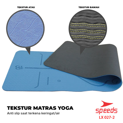 SPEEDS Matras Yoga TPE Tebal 6mm Alas Olahraga Yoga Mat Alas Yoga Karpet Gym Gulung Berstandar SNI 027-2