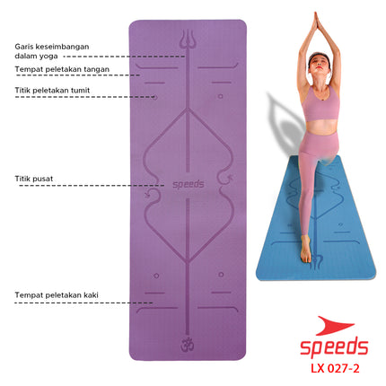 SPEEDS Matras Yoga TPE Tebal 6mm Alas Olahraga Yoga Mat Alas Yoga Karpet Gym Gulung Berstandar SNI 027-2