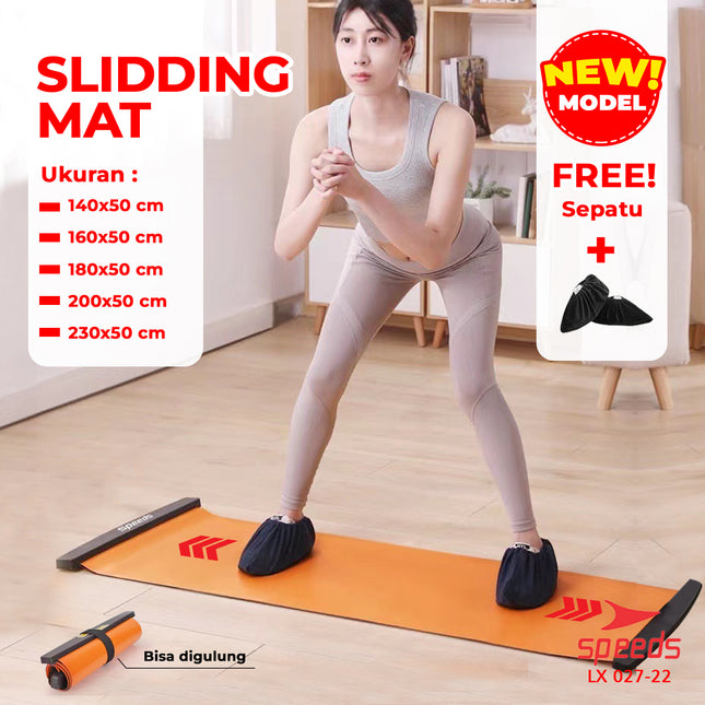 SPEEDS Sliding Mat Alat Fitness Gesek Kaki Portabel Alat Olahraga Gym Sport Gesek Glider Mat 027-22