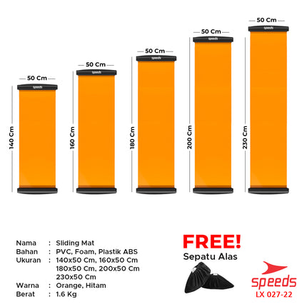 SPEEDS Sliding Mat Alat Fitness Gesek Kaki Portabel Alat Olahraga Gym Sport Gesek Glider Mat 027-22