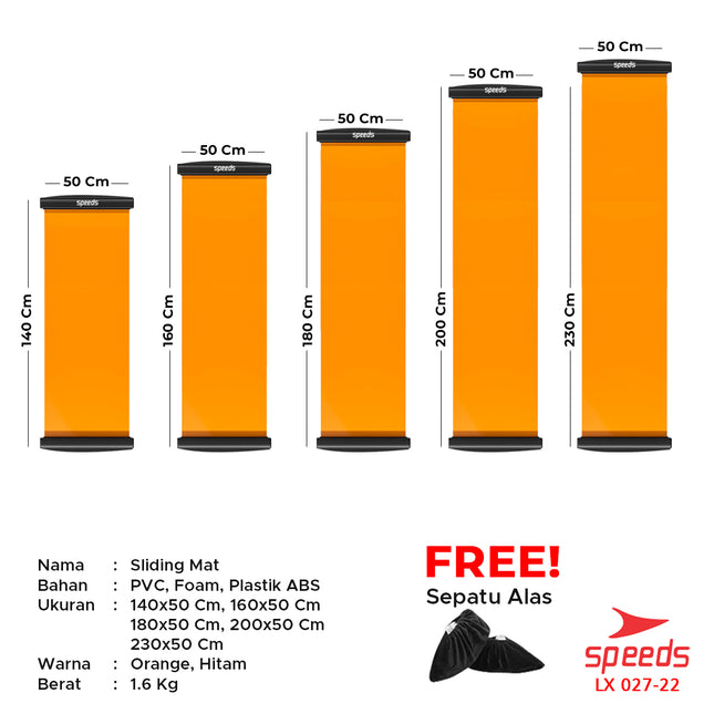 SPEEDS Sliding Mat Alat Fitness Gesek Kaki Portabel Alat Olahraga Gym Sport Gesek Glider Mat 027-22
