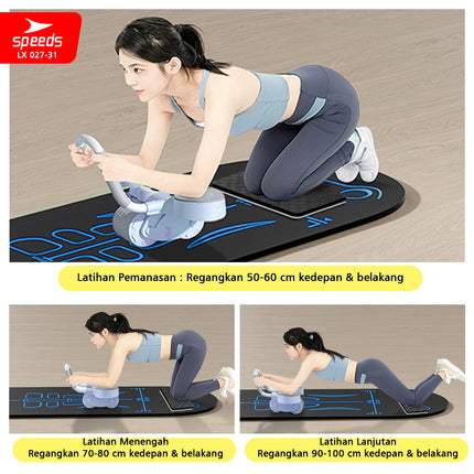 SPEEDS Alas Yoga Mat Matras Fitness Ab Roller Ab Wheel Latihan Mat Anti Slip Alas Senam Kuning 027-31
