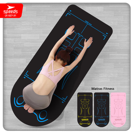 SPEEDS Alas Yoga Mat Matras Fitness Ab Roller Ab Wheel Latihan Mat Anti Slip Alas Senam Kuning 027-31