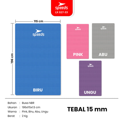 SPEEDS Yoga Mat 196x115x30mm Anti-Slip Thick Extra Large Yoga Mat Exercise Mat LX 027-33