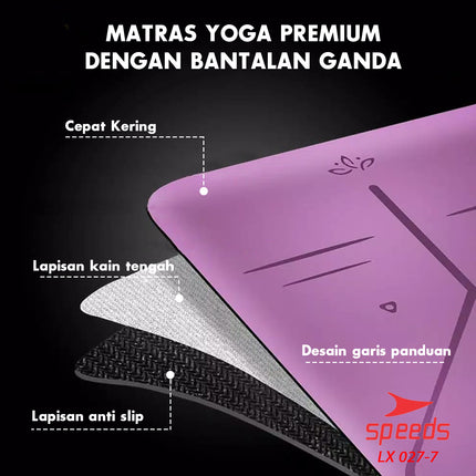 SPEEDS Matras Yoga Mat Pu Karet Matras Premium Karpet Spons Speeds bonus tas 027-7