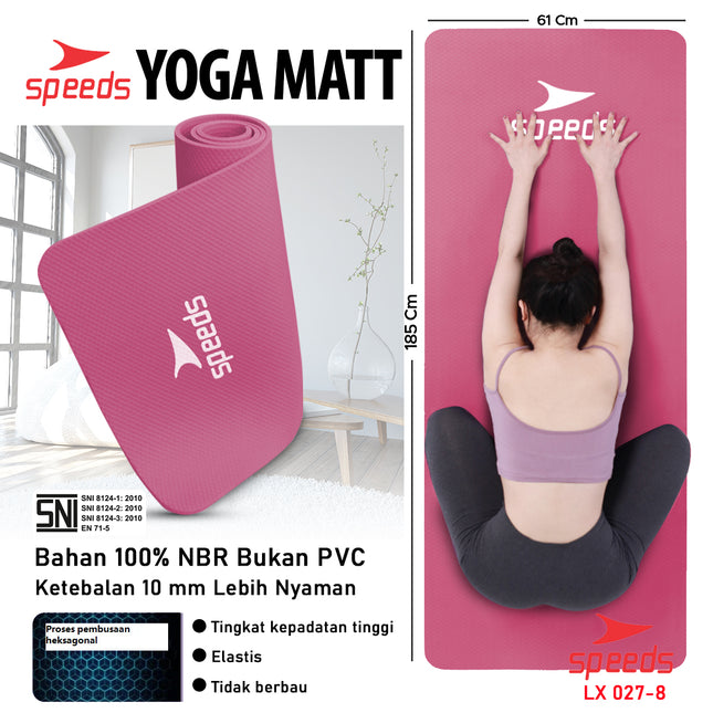 SPEEDS Matras Yoga Mat NBR Karpet Spons Tikar Alas Karpet 10MM Berstandar SNI 027-8