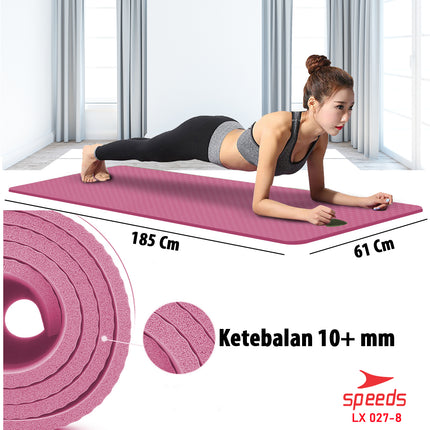 SPEEDS Matras Yoga Mat NBR Karpet Spons Tikar Alas Karpet 10MM Berstandar SNI 027-8