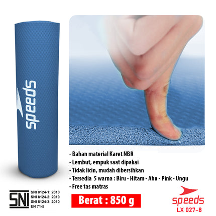 SPEEDS Matras Yoga Mat NBR Karpet Spons Tikar Alas Karpet 10MM Berstandar SNI 027-8