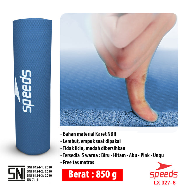 SPEEDS Matras Yoga Mat NBR Karpet Spons Tikar Alas Karpet 10MM Berstandar SNI 027-8