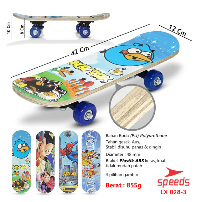 SPEEDS Papan Skateboard Anak Pennyboard Mainan Papan Skate Fullset Freestyle Anak 028-1705