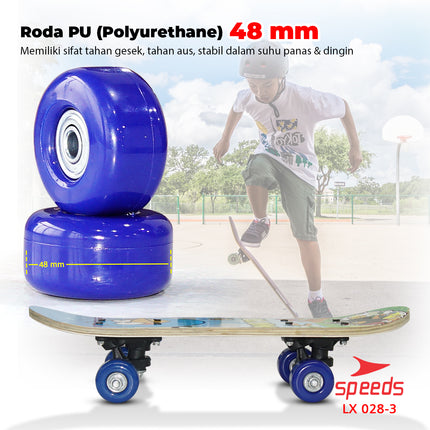 SPEEDS Papan Skateboard Anak Pennyboard Mainan Papan Skate Fullset Freestyle Anak 028-1705