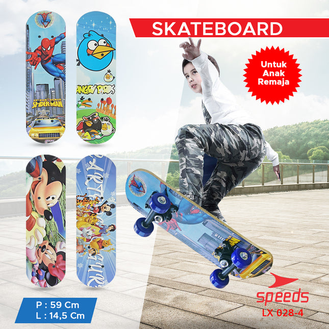 SPEEDS Papan Skateboard Anak Pennyboard Mainan Anak Roda PVC Papan Skate Fullset Freestyle 028-2406