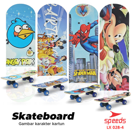 SPEEDS Papan Skateboard Anak Pennyboard Mainan Anak Roda PVC Papan Skate Fullset Freestyle 028-2406
