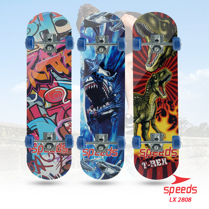 SPEEDS Papan Skateboard FullSet Dewasa Besar Alas Pasir Kayu Skate Board LX 028-6 , 2808 Sans