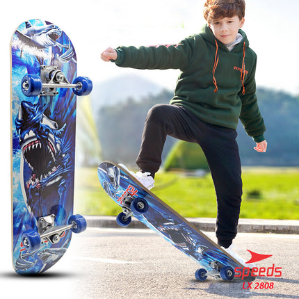 SPEEDS Papan Skateboard FullSet Dewasa Besar Alas Pasir Kayu Skate Board LX 028-6 , 2808 Sans