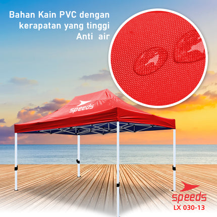 SPEEDS Tenda Lipat 3 x 4,5 M Tenda Bazzar Rangka Putih Tenda Pameran Tenda Jualan Otomatis 030-13