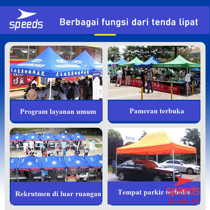 SPEEDS Tenda Lipat 3 x 4,5 M Tenda Bazzar Rangka Putih Tenda Pameran Tenda Jualan Otomatis 030-13