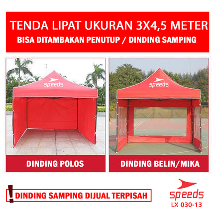 SPEEDS Tenda Lipat 3 x 4,5 M Tenda Bazzar Rangka Putih Tenda Pameran Tenda Jualan Otomatis 030-13