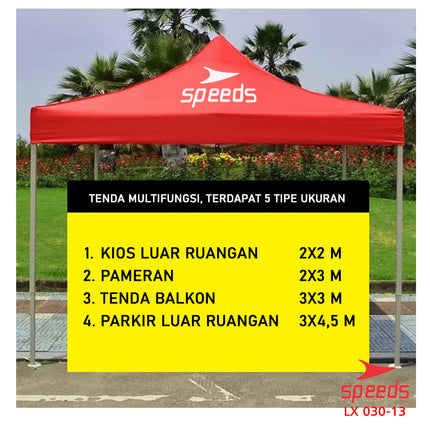 SPEEDS Tenda Lipat 3 x 4,5 M Tenda Bazzar Rangka Putih Tenda Pameran Tenda Jualan Otomatis 030-13